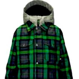 Burton Uproar dryride snow ski boy’s jacket size L faded miked blue/green